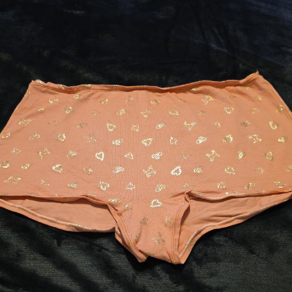 PINK Victoria's Secret Gold Heart Panties